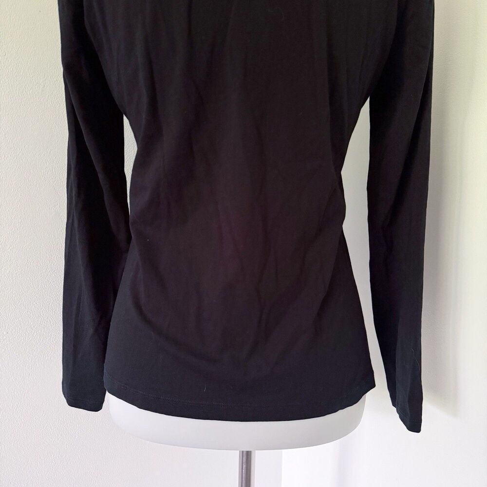 Women's Lauren Ralph Lauren RL Crest Logo Monogram Tee Shirt Black Size M Medium - Picture 14 of 14